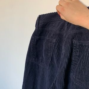 Grlfriend Navy Corduroy Straight Leg Pants